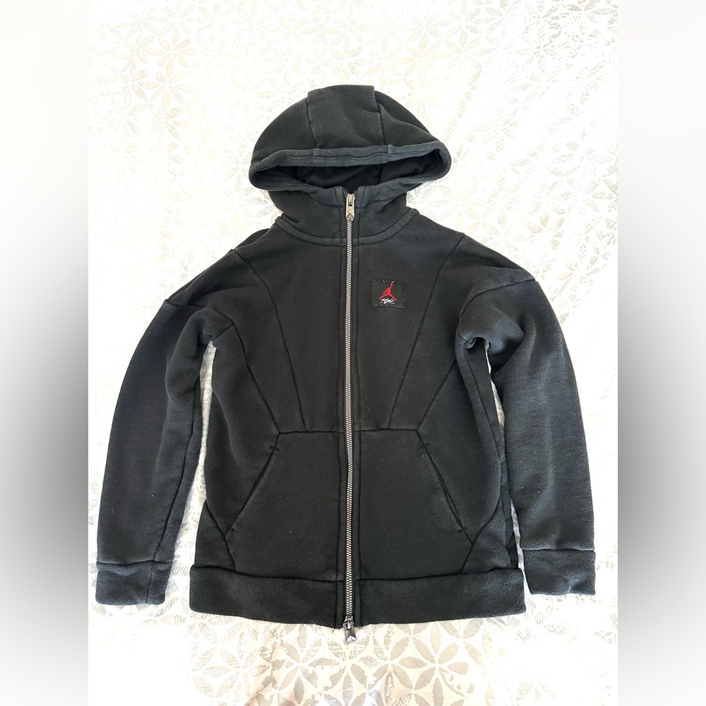 Kids Jordan Black Zip Up Hoodie - Size 6